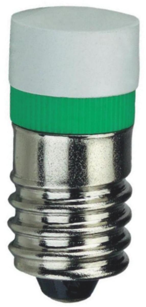 Signal Construct Green LED Indicator Lamp, 24V ac/dc, E10 Base, 9.7mm Diameter, 850mcd
