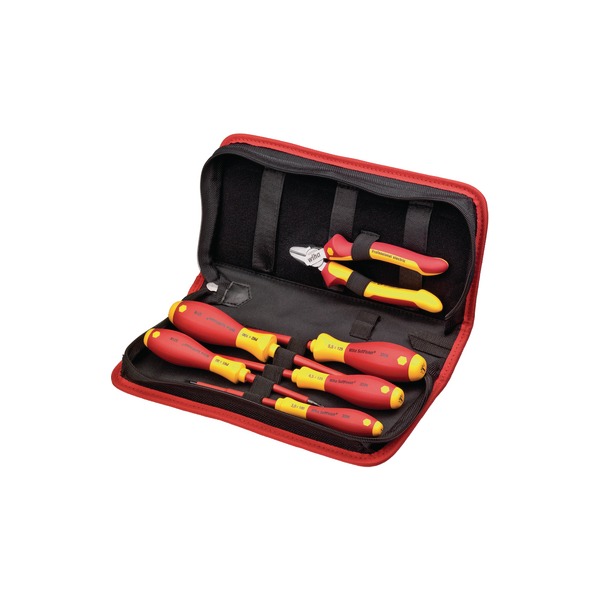 Wiha 7 Piece Electrician's Tool Kit Tool Kit with Bag, VDE Approved