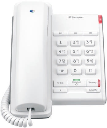 BT Converse 2100 Corded White Telephone