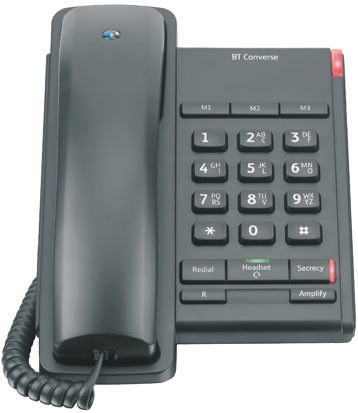 BT Converse 2100 Corded Black Telephone