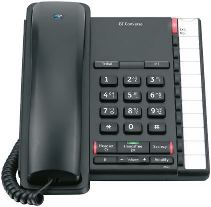 BT Converse 2200 Corded Black Telephone