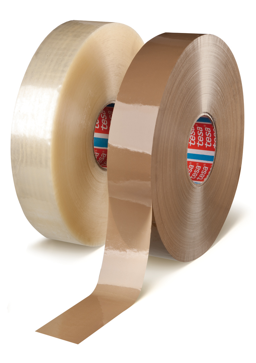 Tesa Transparent, White 4120 Packaging Tape, 66 m x 12mm