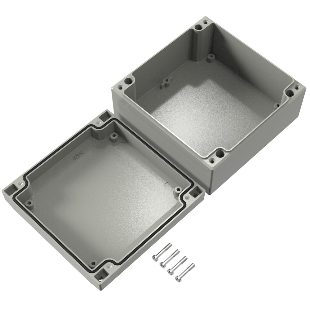 041414070 Rose Aluform Series Grey Die Cast Aluminium Enclosure, IP66, IK09 71 mm, 140 mm, 140 mm