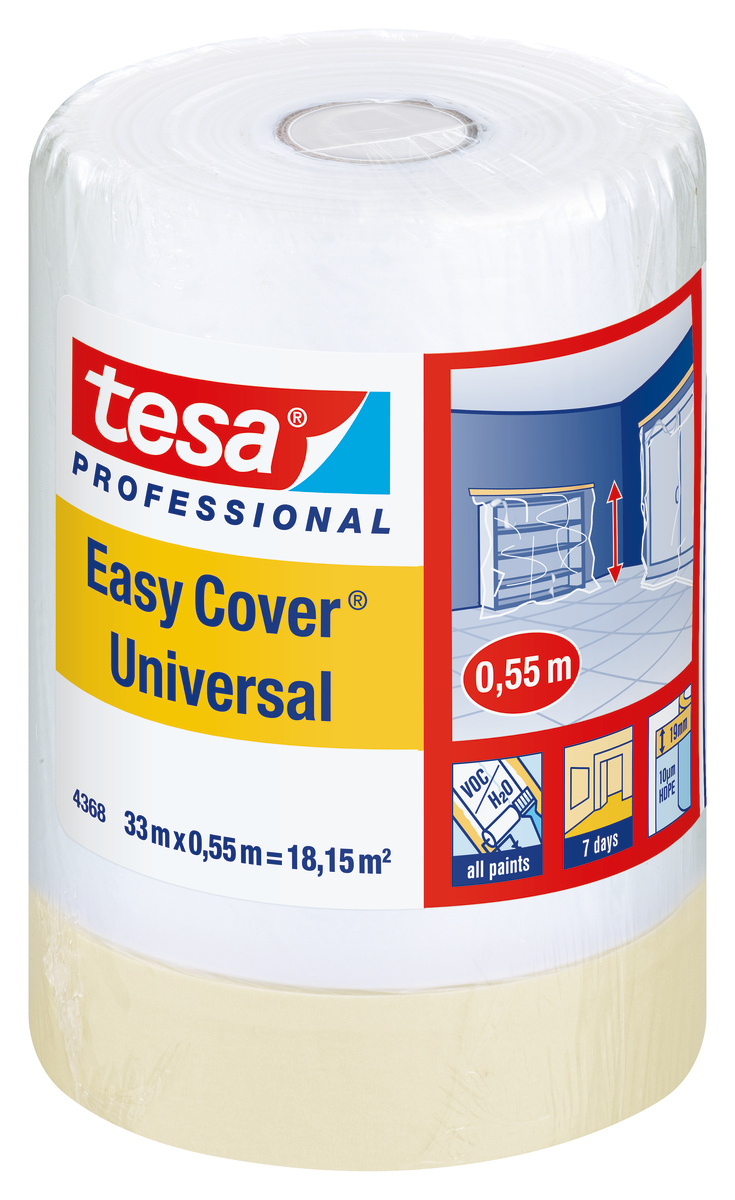 Tesa Beige Tesa Professional 4368 Easy Cover Universal Masking Tape 550mm x 33 m