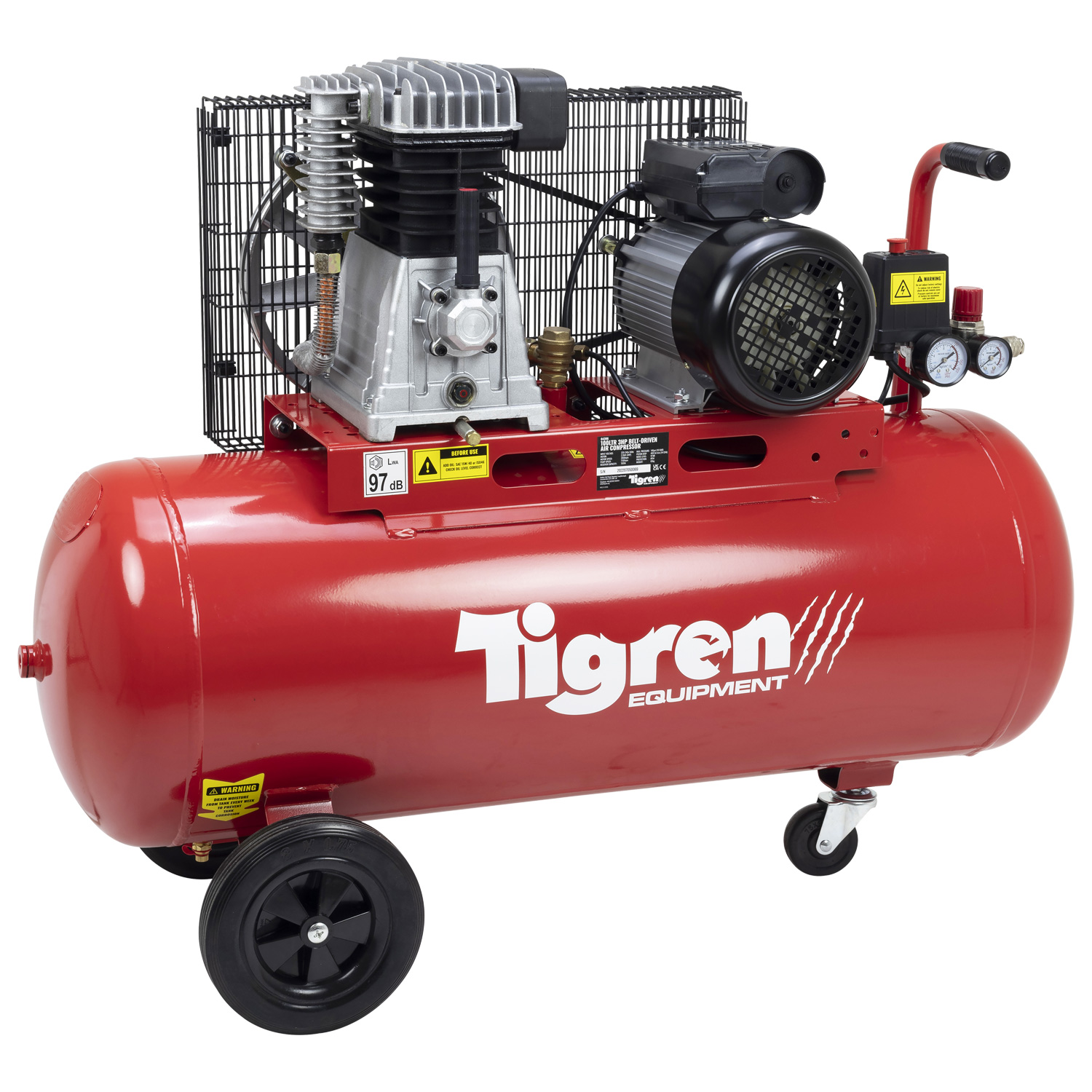 04396 SIP 3 HP Air Compressor, 150 psi, 65 kg, 100 L