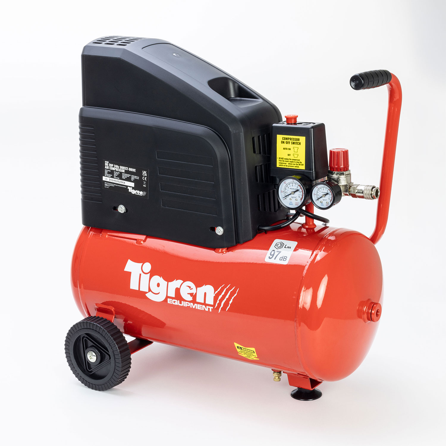 04397 SIP 2 HP Air Compressor, 116 psi, 22 kg, 24 L