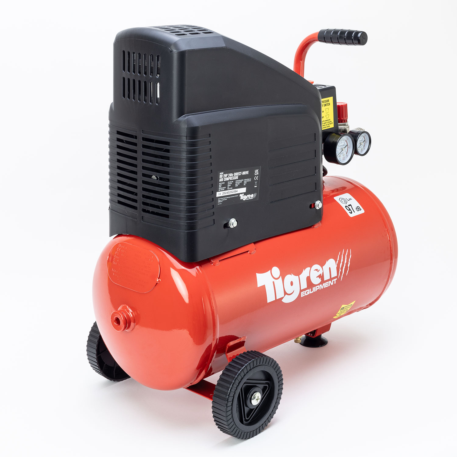 04397 SIP 2 HP Air Compressor, 116 psi, 22 kg, 24 L