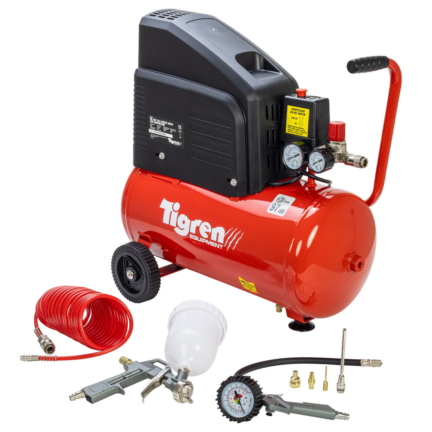 SIP 2 HP Air Compressor, 116 psi, 22 kg, 24 L