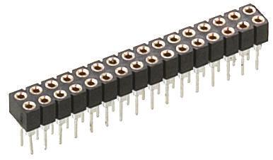 Preci-Dip 833 Series Straight PCB Mount PCB Socket, 22-Contact, 2-Row, 2mm Pitch, Solder Termination
