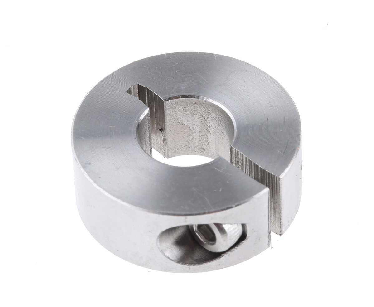 Huco Shaft Collar, One Piece, Clamp Screw, OD 24 mm OD, W 9mm, Stainless Steel