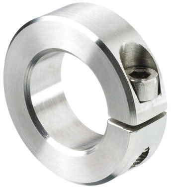 Huco Shaft Collar, One Piece, Clamp Screw, OD 42 mm OD, W 15mm, Stainless Steel
