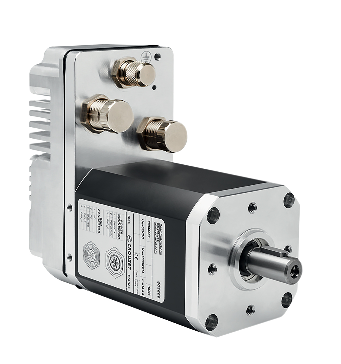 Crouzet Brushless DC Motor, 905 W, 32 V, 4 nm, 2160 rpm, 14mm Shaft Diameter