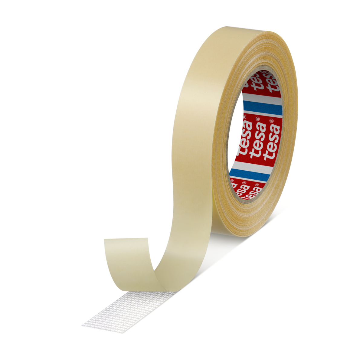 Tesa 04934-00000-00 04934 White Double Sided Tape, 0.2 mm Thick, 24N/cm 35N/cm, Fabric Backing, 25mm x 25 m