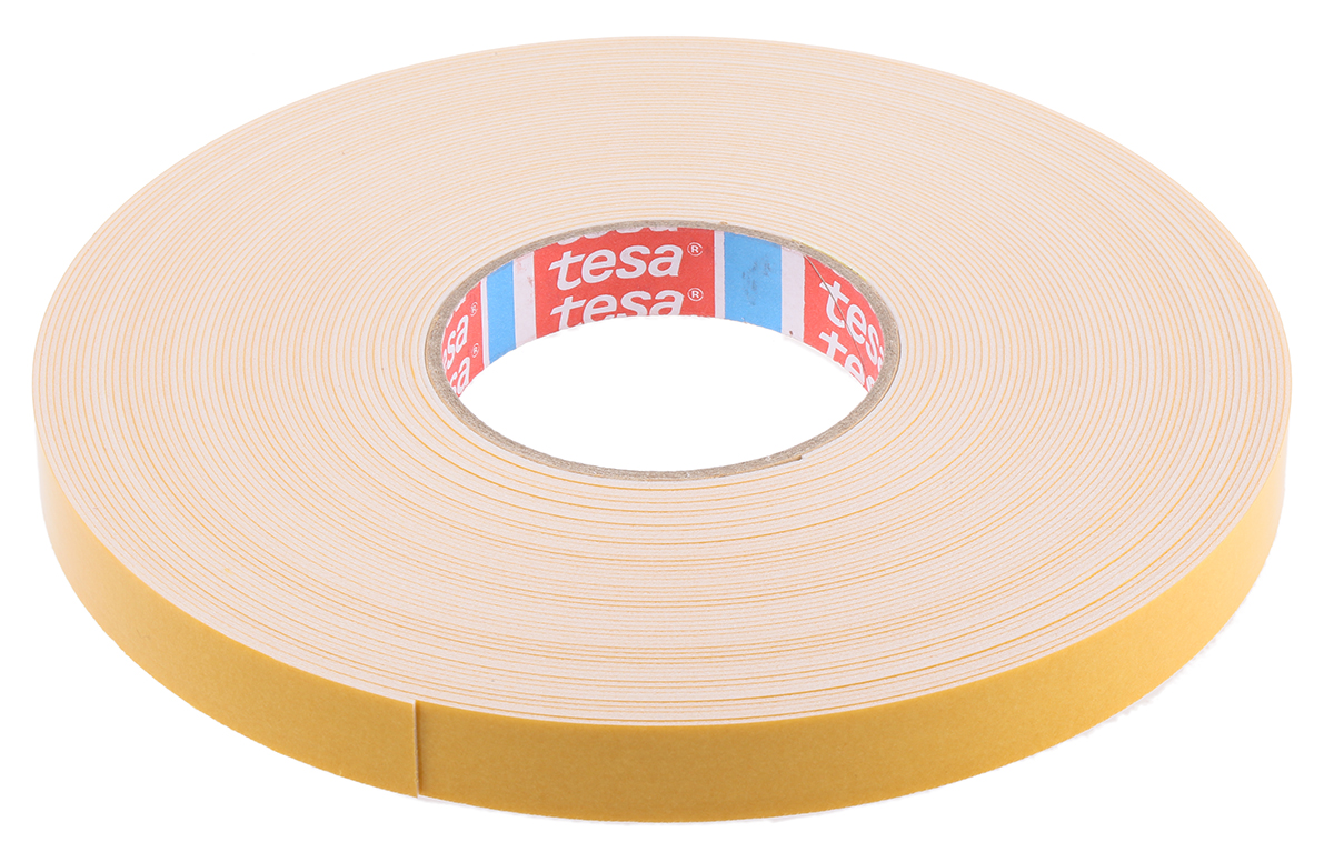 Tesa 4957 White Adhesive Foam Tape, 19mm x 25 m, 1100 μm Thick