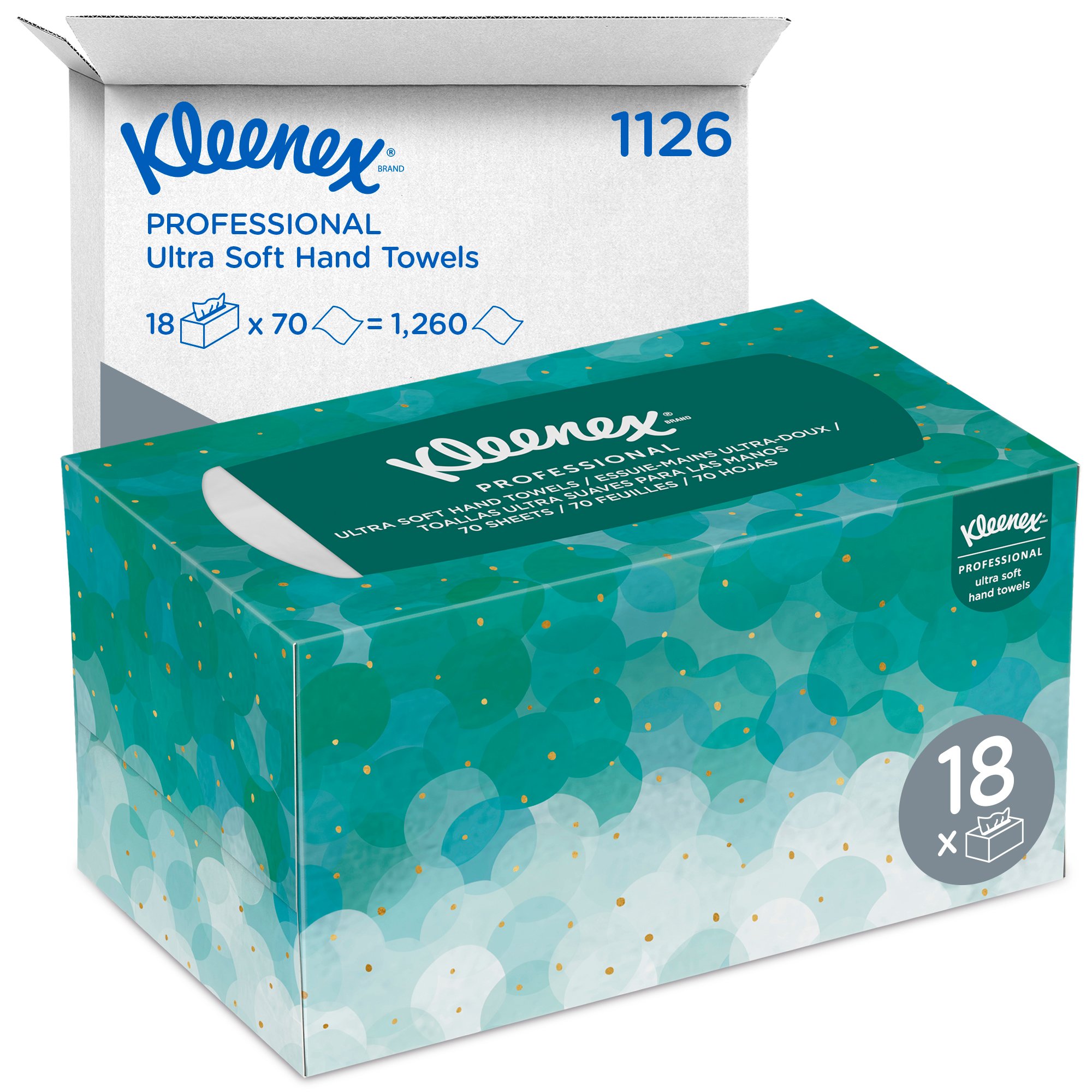 1126 Kimberly Clark Kleenex Folded White Paper Towel, 226mm, 70 Sheets