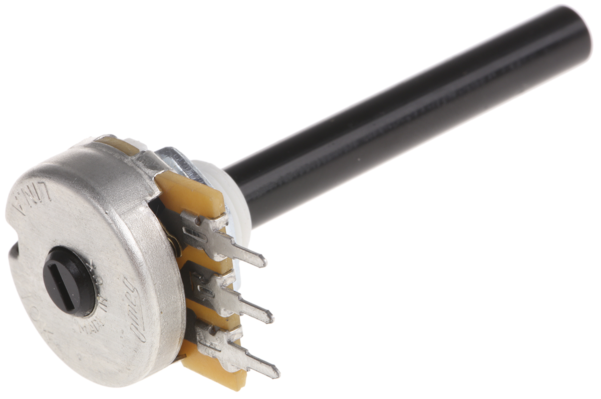 Radiohm POTM 10 kΩ Rotary Potentiometer 1-Gang Panel Mount, 05.061.5100