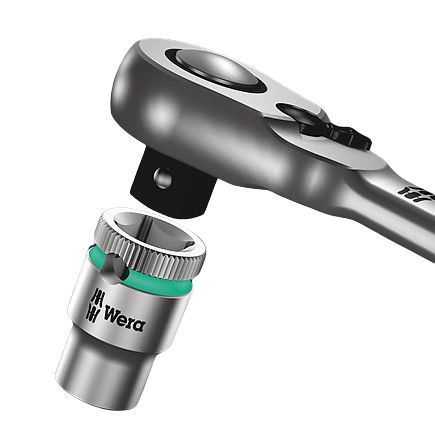 05004004001 Wera Zyklop 1/4 in Ratchet with Ratchet Handle, 141mm Overall