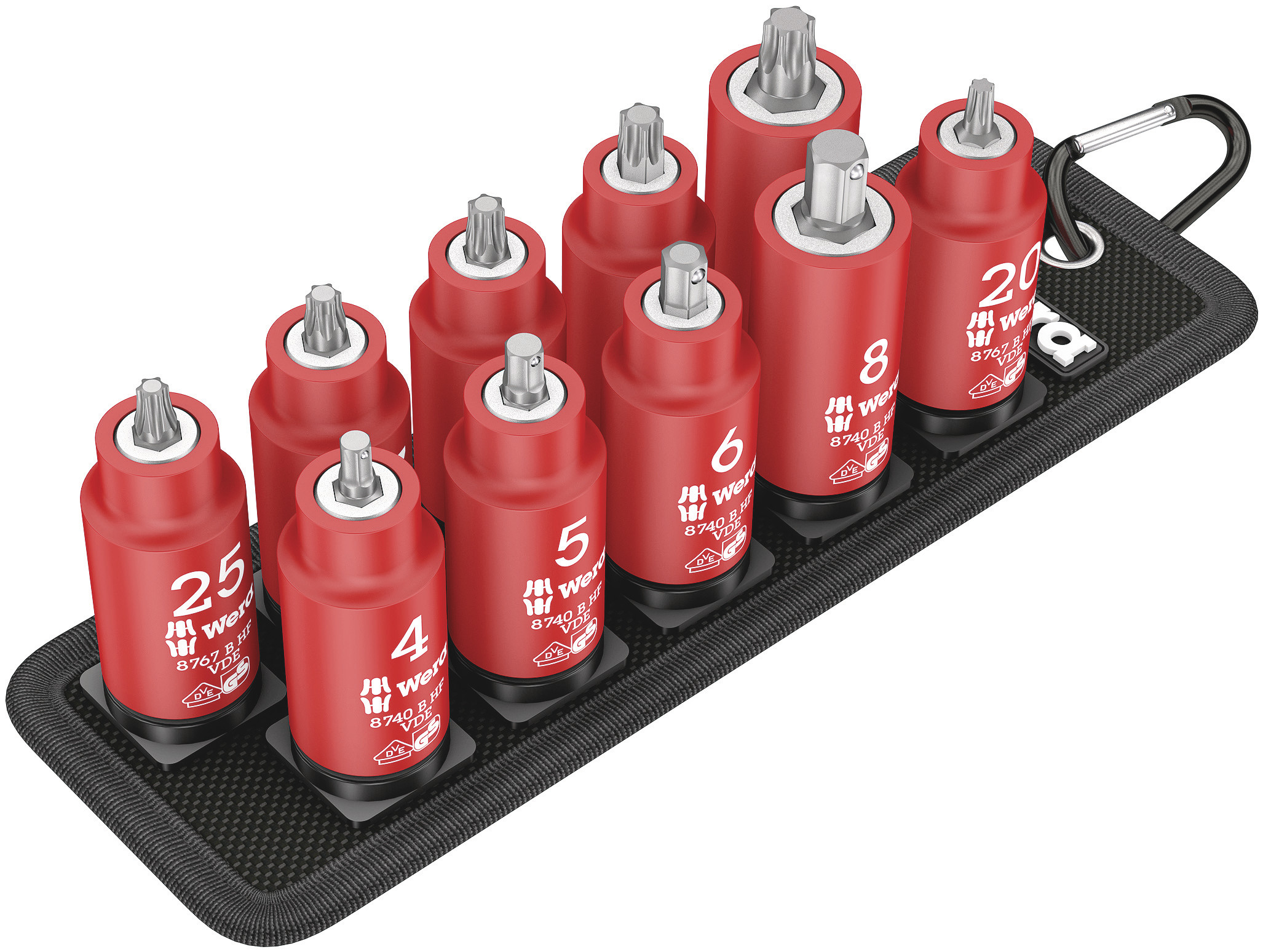 Wera 10-Piece 3/8 in Hexagonal, Torx Socket Set VDE/1000V Approved
