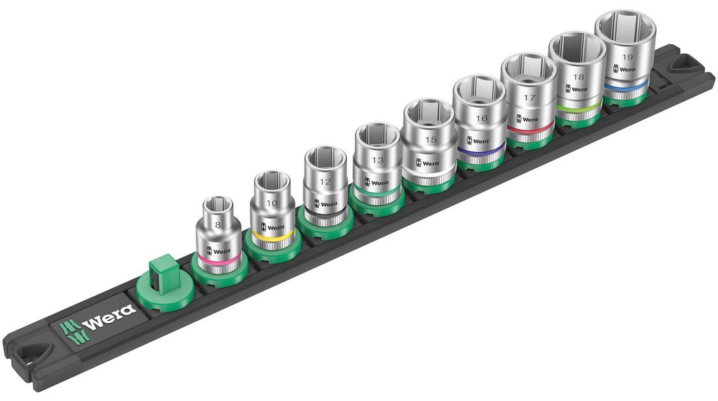 Wera 9-Piece 3/8 in Standard Socket Rail