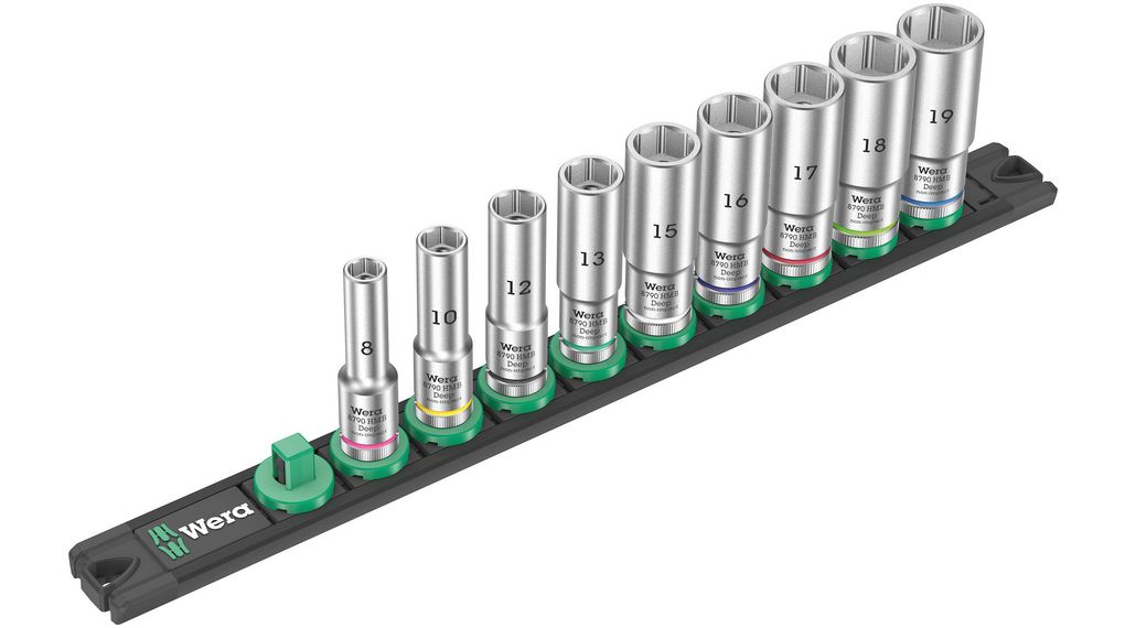 Wera 9-Piece 3/8 in Standard Socket Rail