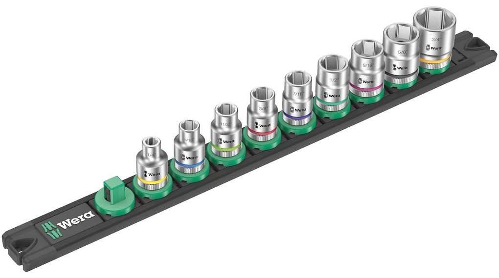 Wera 9-Piece 3/8 in Standard Socket Rail