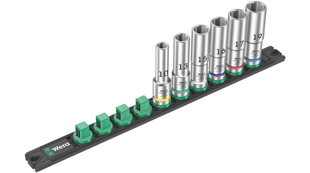 Wera 6-Piece 1/2 in Standard Socket Rail