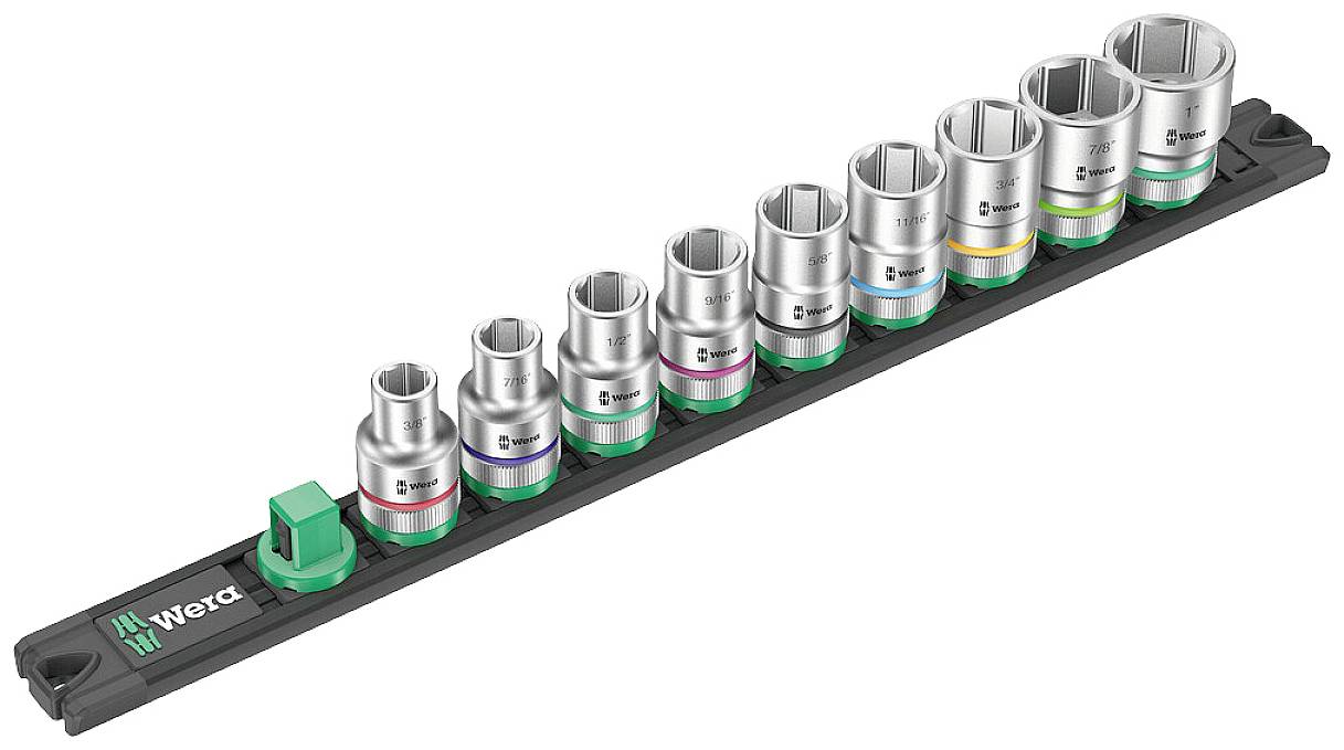 Wera 9-Piece 1/2 in Standard Socket Rail