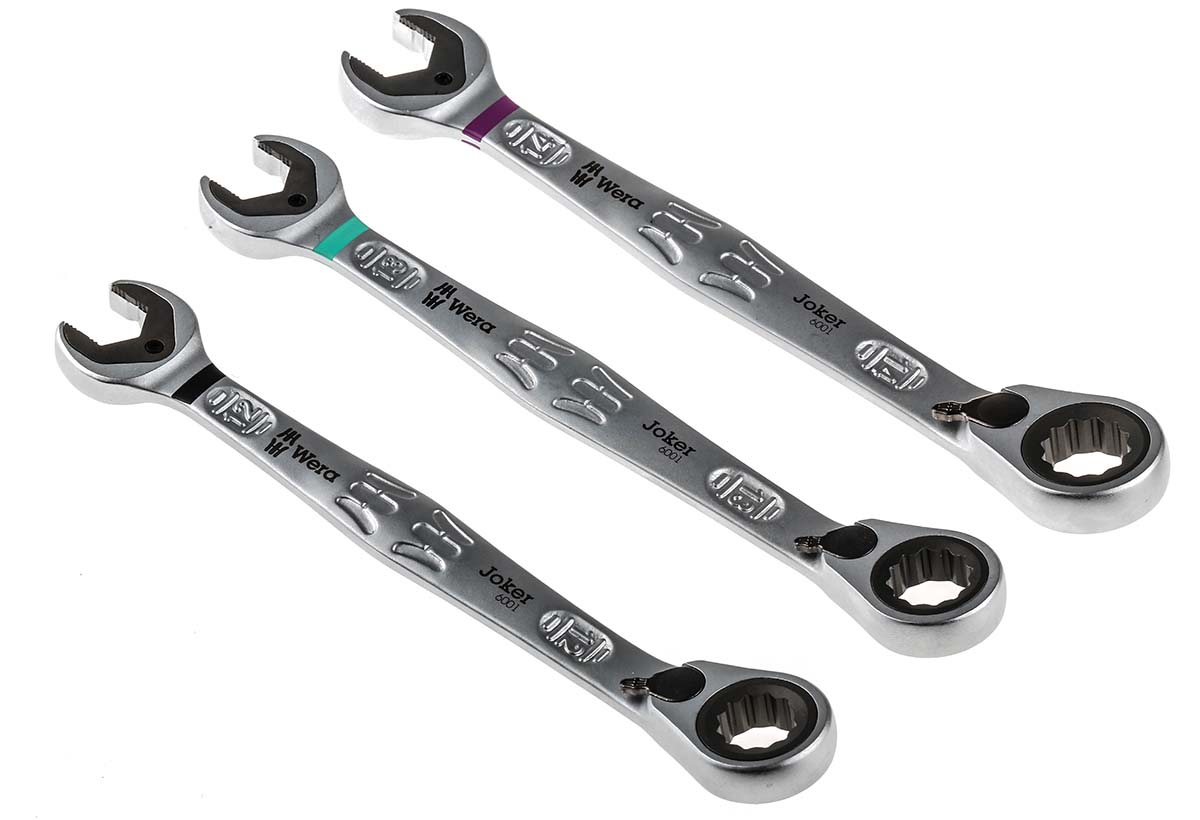 05020091001 Wera 11-Piece Spanner Set, 8 to 19 mm, Chrome Molybdenum Steel