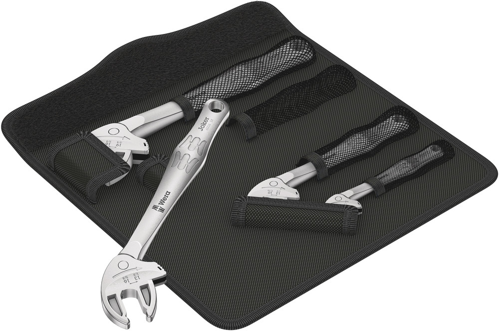 Wera 4-Piece Adjustable Spanner Set, 7 to 19 mm, Chrome
