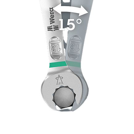 05020231001 Wera 11-Piece Ring Spanner Set, 10 to 19 mm, Chrome Molybdenum Steel