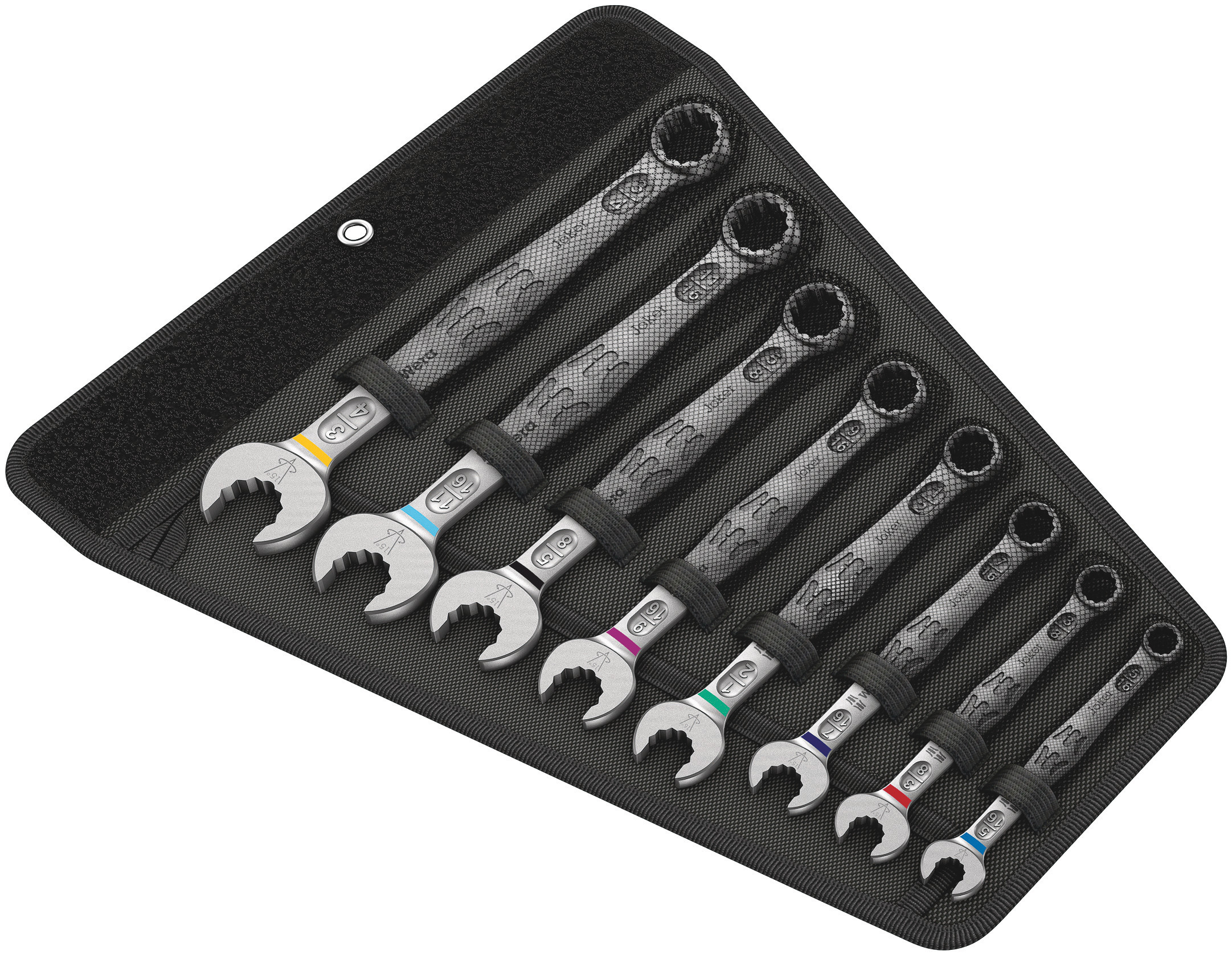 Wera 8-Piece Ring Spanner Set, 7/16 to 3/4 in, Chrome Molybdenum Steel