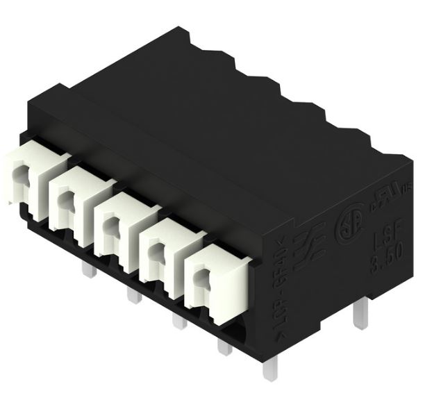 Weidmuller LSF Series PCB Terminal Block, 5-Contact, 3.5mm Pitch, Surface Mount, 1-Row, Through Hole Termination