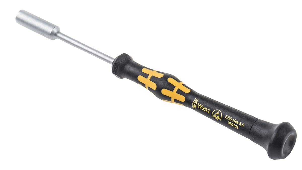 05030151001 Wera Hexagon Nut Driver, 5.5 mm Tip, 60 mm Blade, 157 mm Overall