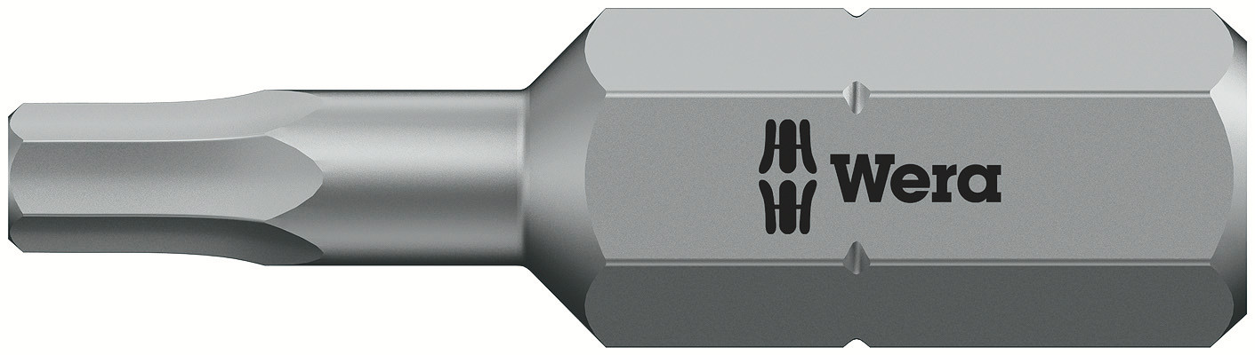 Wera Hex-Plus Screwdriver Bit, 0.25 mm Tip, 3 mm Tip, Hex Drive, 25mm Overall 1-Piece