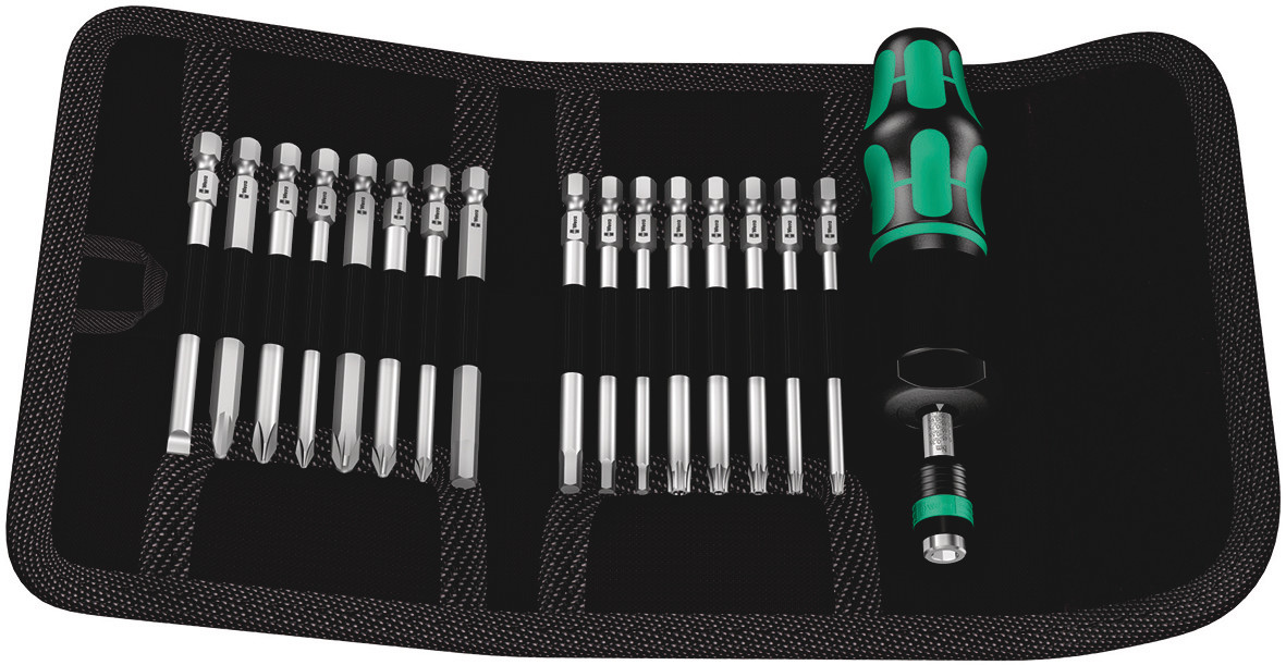 Wera Torque Screwdriver Hexagon, Hex-Plus, Phillips, Pozidriv, Slotted, Torx Torque Screwdriver & Bit Set, 1.2 To 3 Nm,