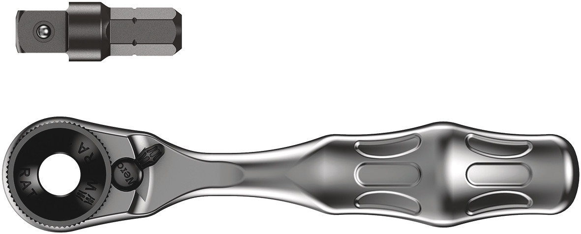 Wera Zyklop 1/4 in Ratchet with Ratchet Handle, 87mm Overall