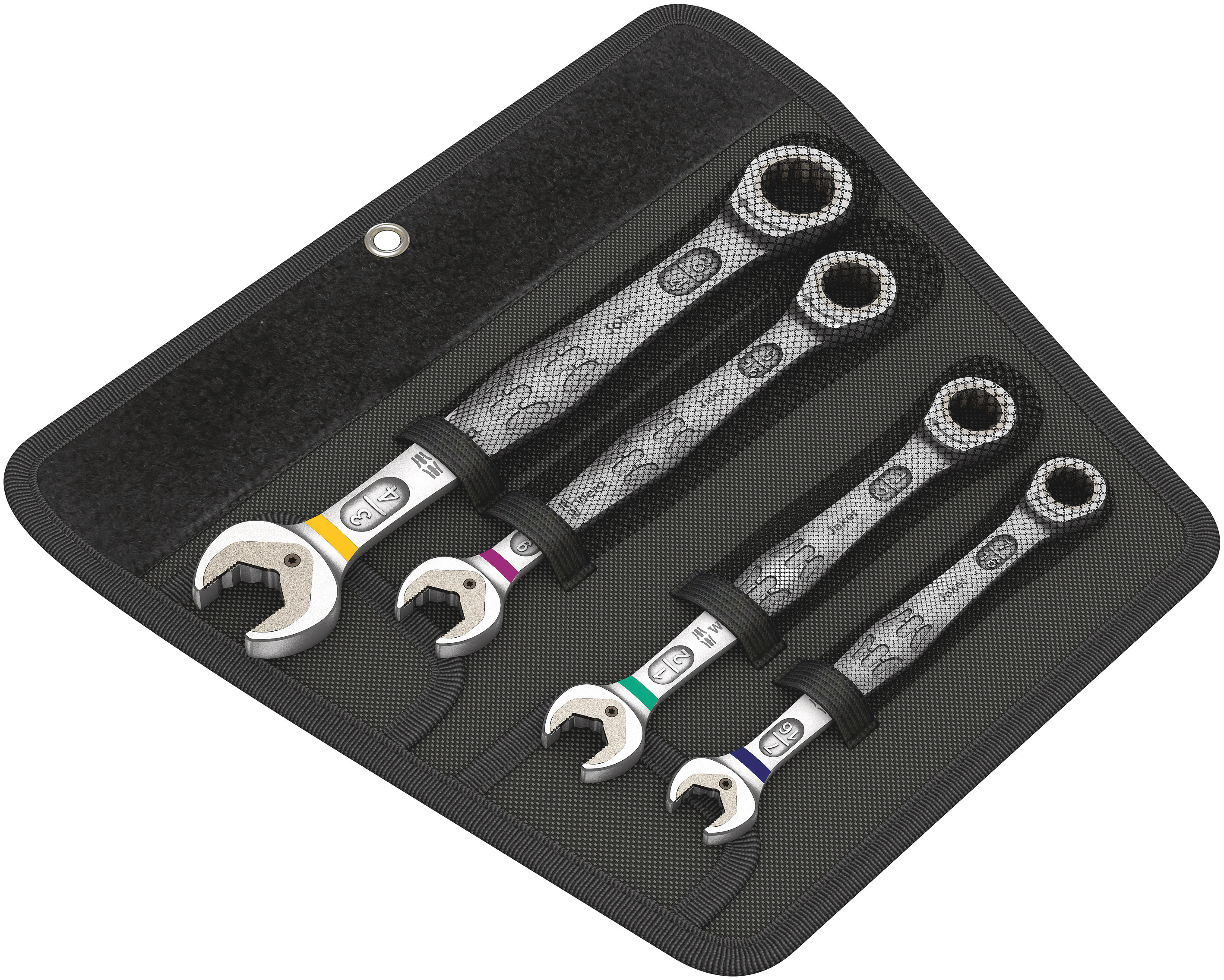 Wera 4-Piece Spanner Set, 7/16 to 3/4 in, Chrome Molybdenum Steel