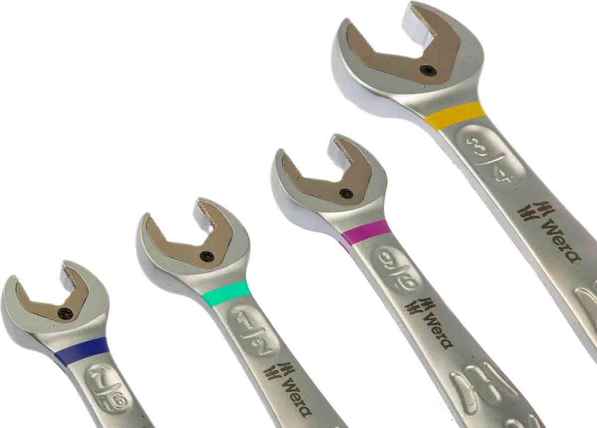 05073295001 Wera 4-Piece Spanner Set, 7/16 to 3/4 in, Chrome Molybdenum Steel