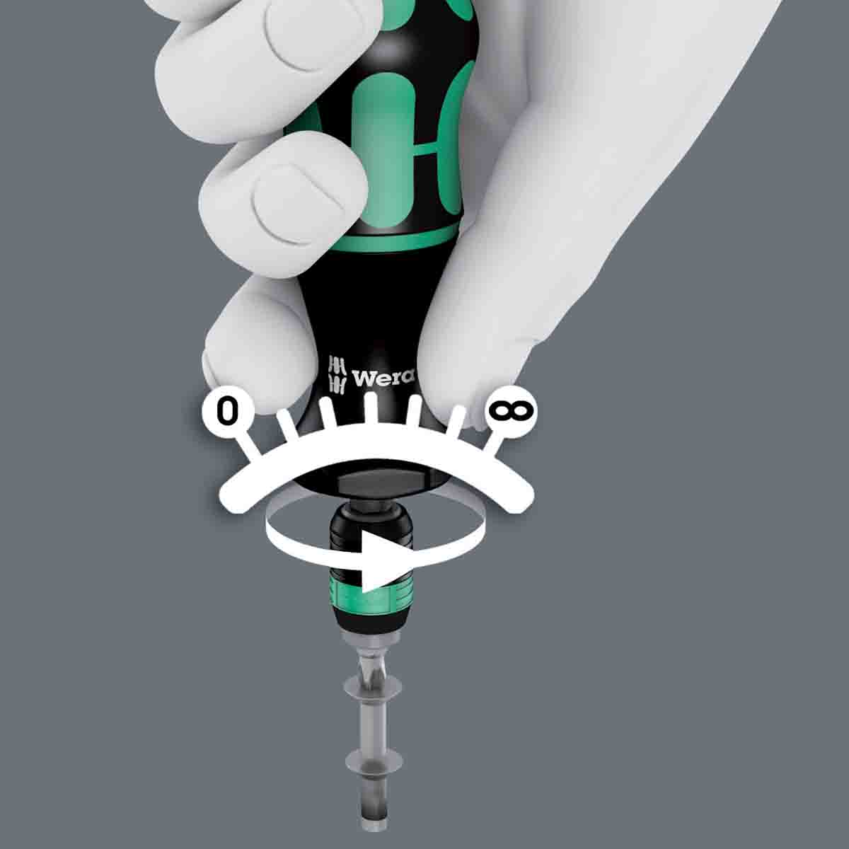 05074720001 Wera Pre-Settable Torque Screwdriver, 2.5 To 29.0 in.lbs, 1/4 in Drive ESD Safe, ±6 % Accuracy