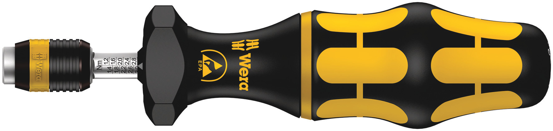 Wera Adjustable Torque Screwdriver, 2.5 To 11.5 lb/in, 1/4 in Drive ESD Safe, ±6 % Accuracy