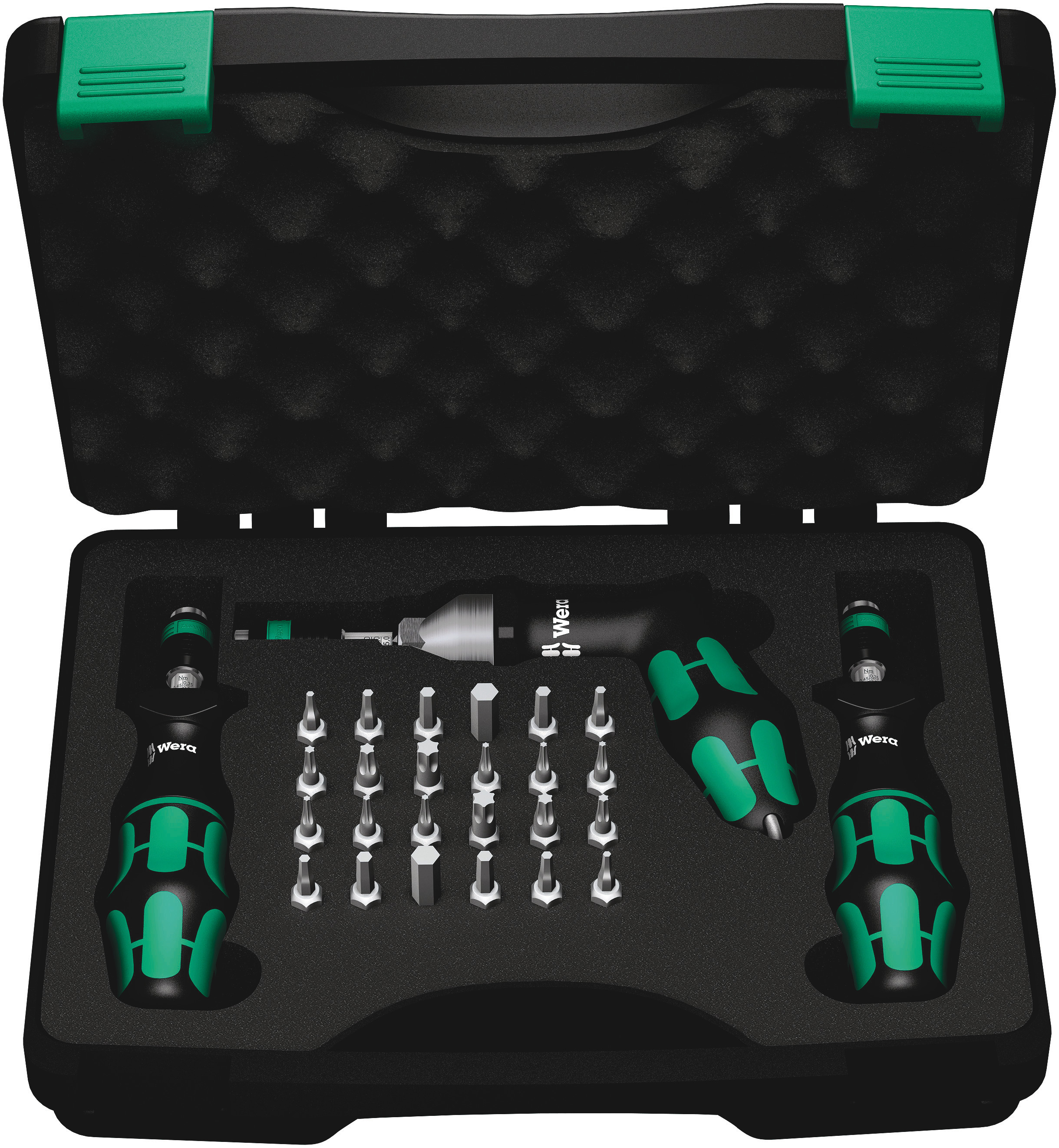 Wera Torque Screwdriver Set Hexagon, Hex-Plus, Torx, Torx Plus Torque Screwdriver & Bit Set, 0.3 To 6 Nm, 1/4 in Drive,