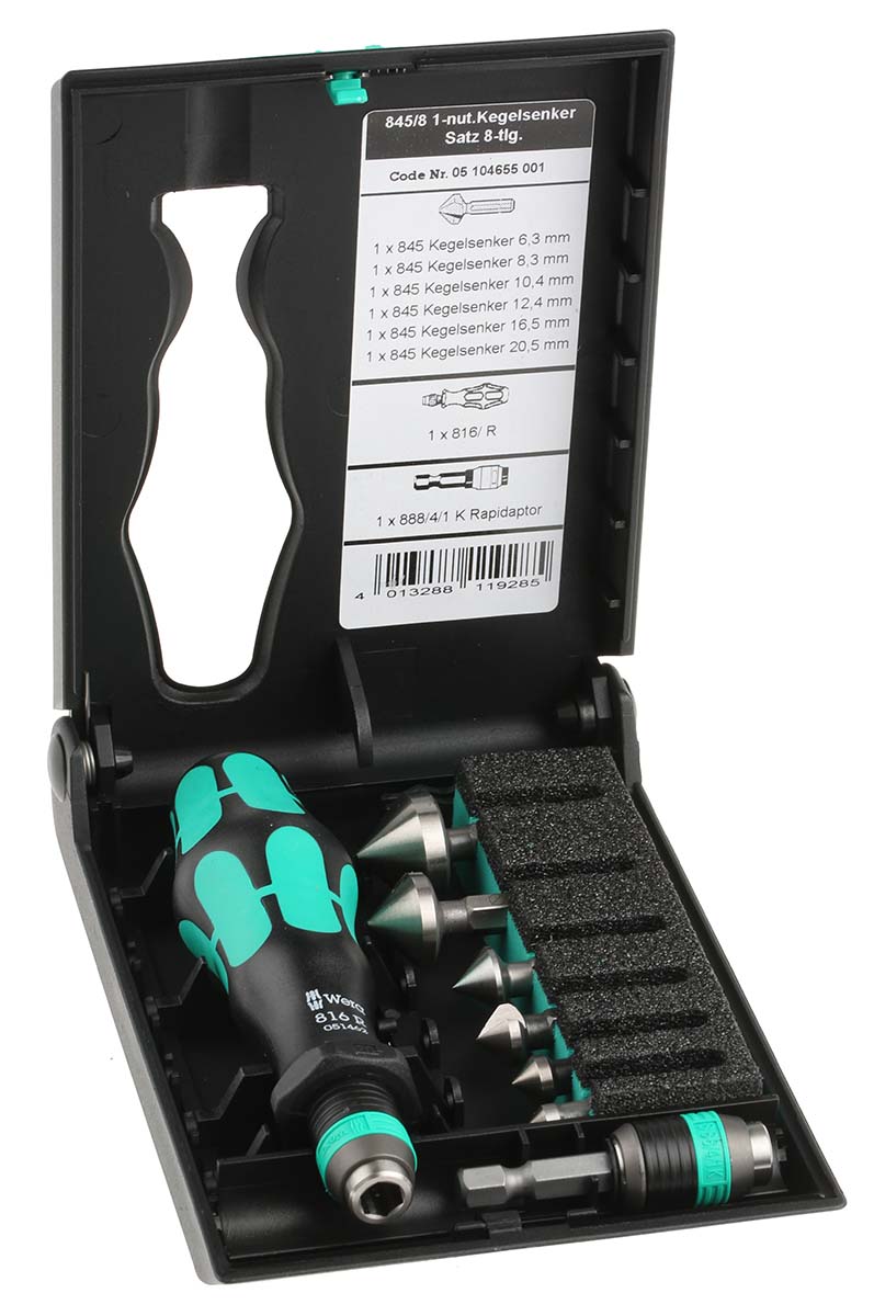 05104655001 Wera HSS Countersink Drill Bit Set, 90 °, 8 Piece(s)