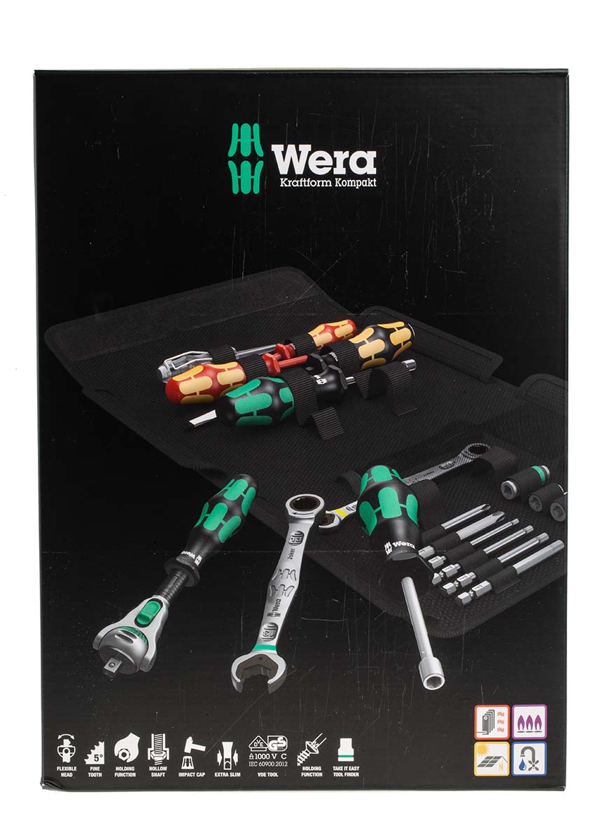 05135927001 Wera 25 Piece Plumber Tool Kit Tool Kit with Pouch VDE/1000V Approved