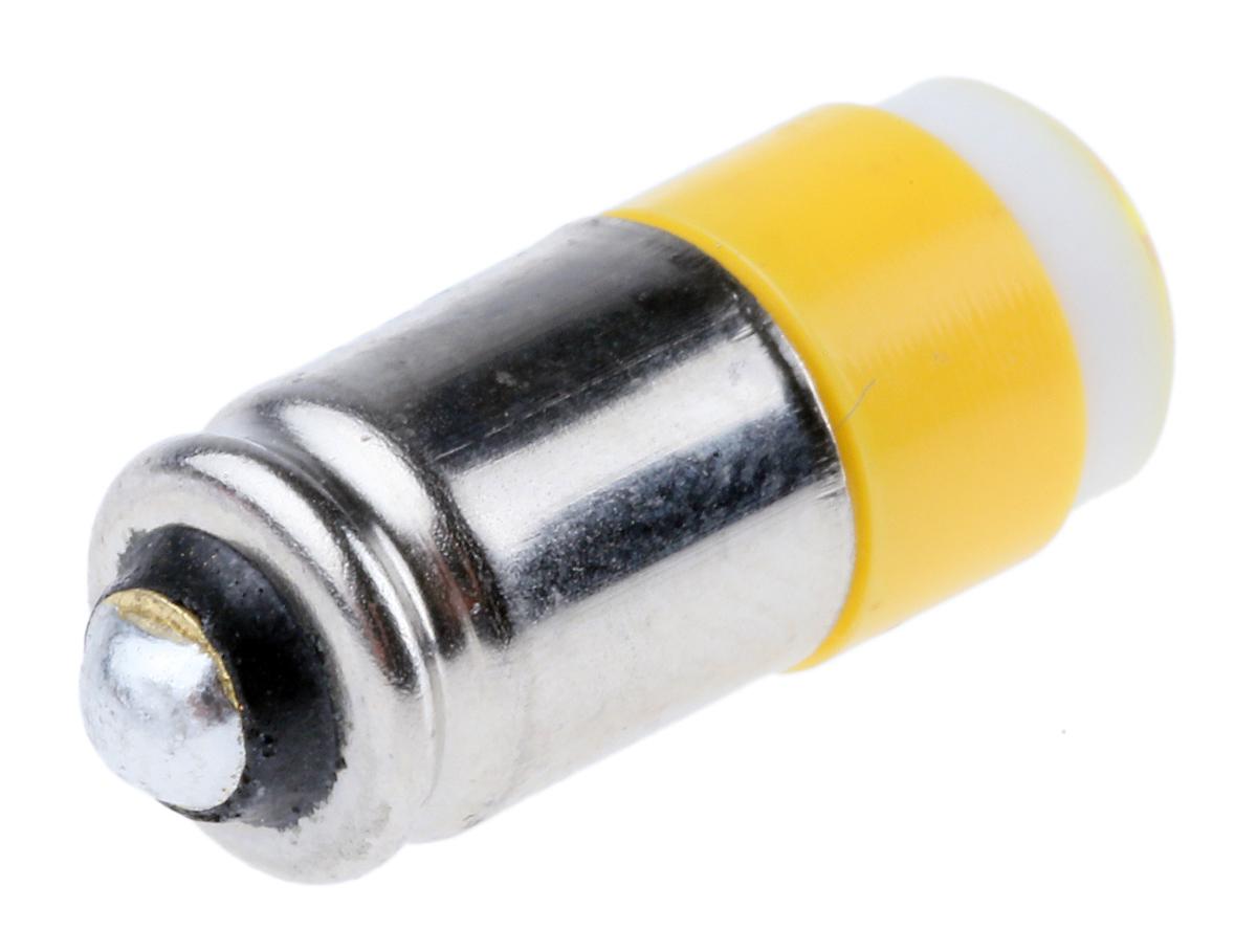 204-552 RS PRO Yellow LED Indicator Lamp, 28V dc, Midget Groove Base, 6mm Diameter, 45mcd
