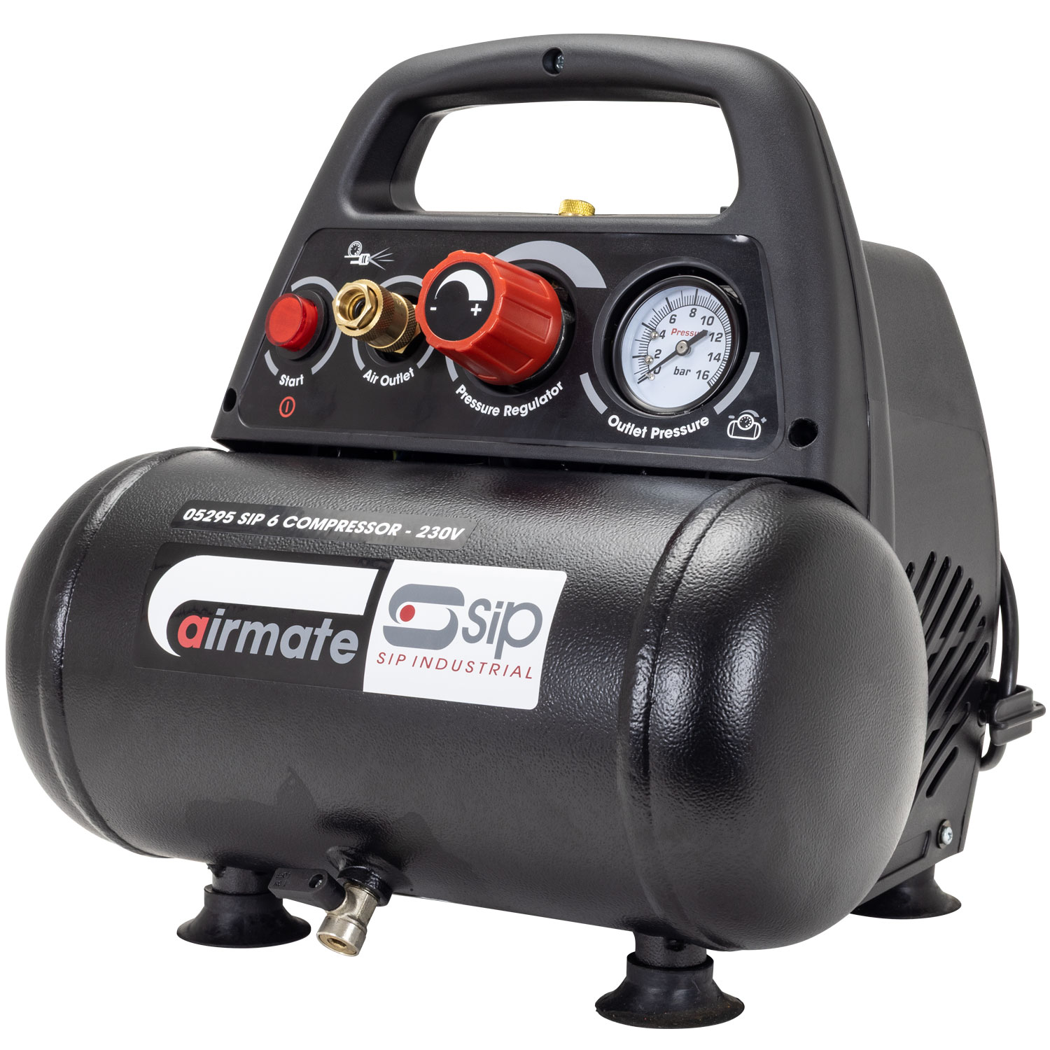 SIP 1.5 HP Air Compressor, 8 bar, 9.5 kg, 6 L
