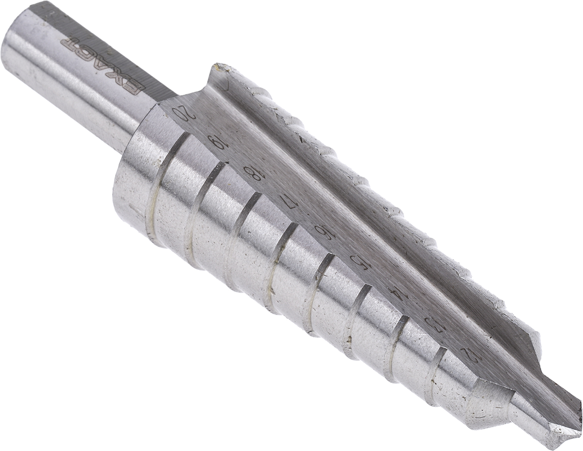 EXACT HSS 4 to 12mm Drill Bit, 80 mm, Steigend/Steps, 5