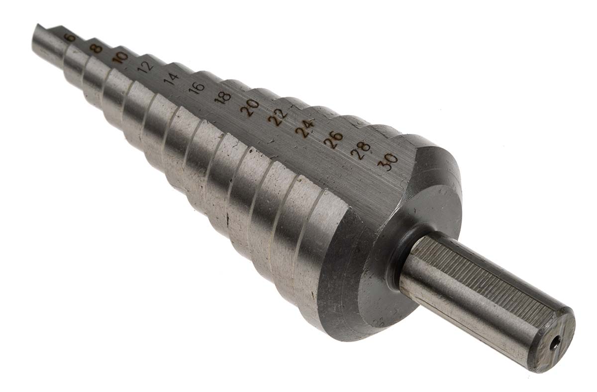 05332 EXACT 3-Piece Step Drill Bit Set for Metal, 30 mm Max, 4 mm Min, HSS Bits