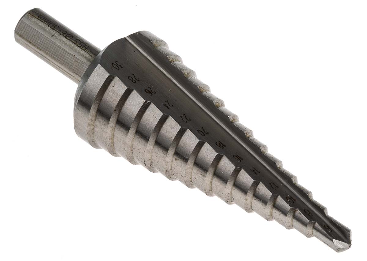 05332 EXACT 3-Piece Step Drill Bit Set for Metal, 30 mm Max, 4 mm Min, HSS Bits