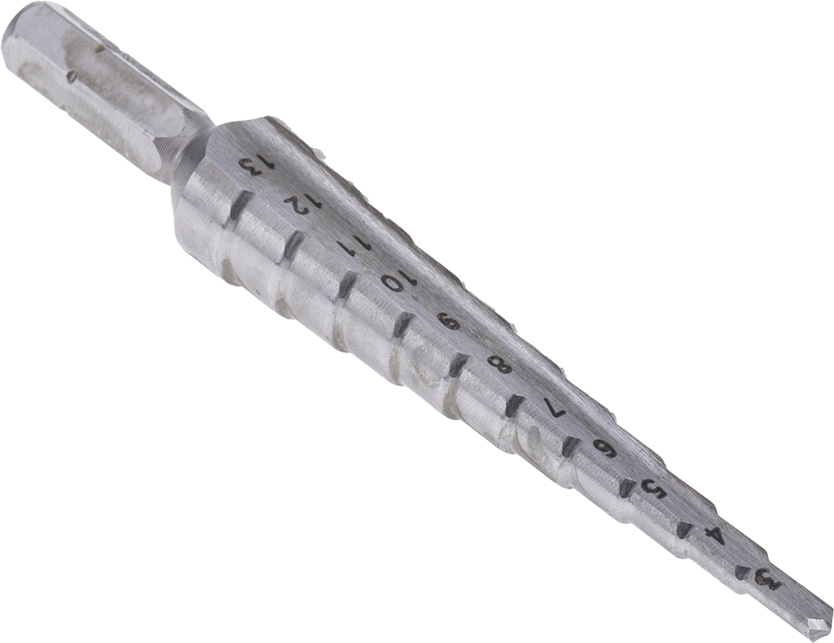 EXACT HSS 3-13 mm Drill Bit, 85 mm, Hex, 21