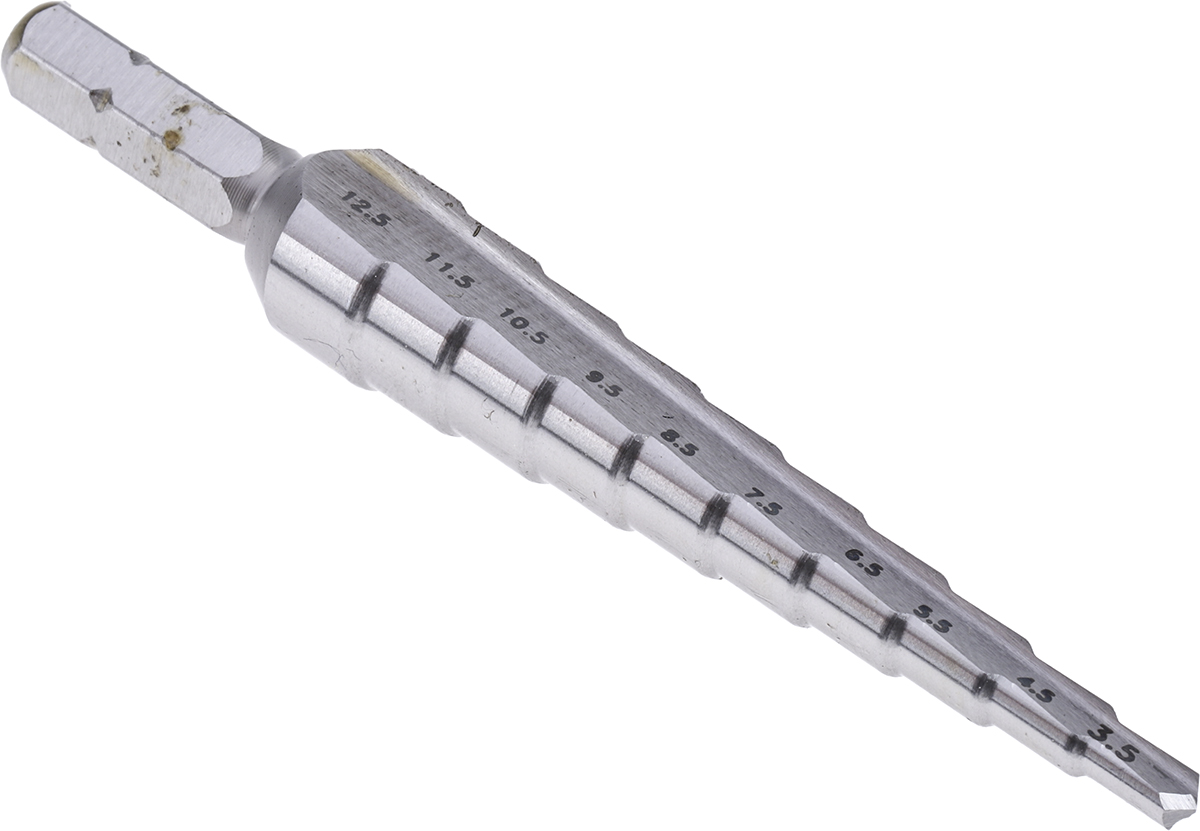 EXACT HSS 3-13 mm Drill Bit, 85 mm, Hex, 2